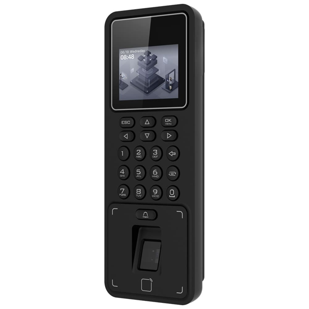 TERMINAL CONTROL ACCESO HUELLA/TARJETA MF/PIN PANTALLA 2.4" TCP/IP WIFI RS485 USB 3000 USUARIOS DC12V