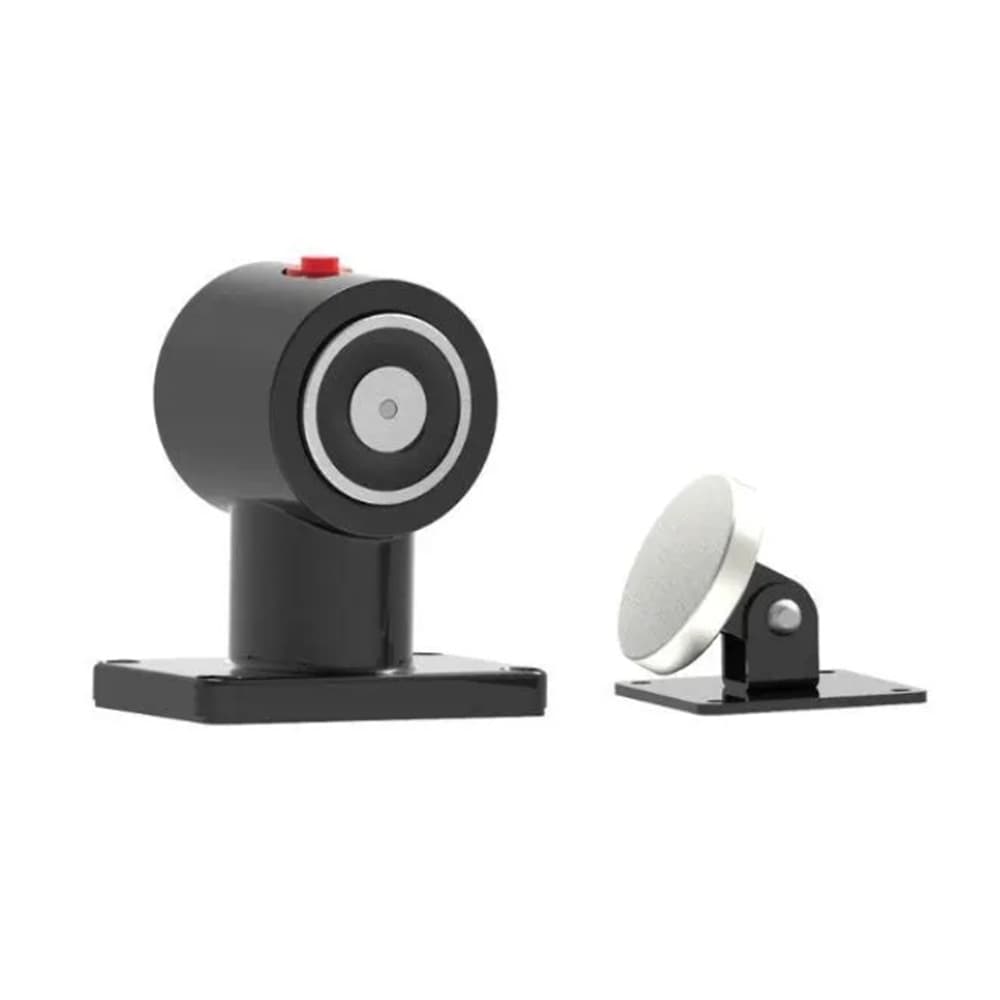 RETENEDOR DE SUELO 55KG 24 VDC ACERO BLANCO + CONTRAPLACA ARTICULADA