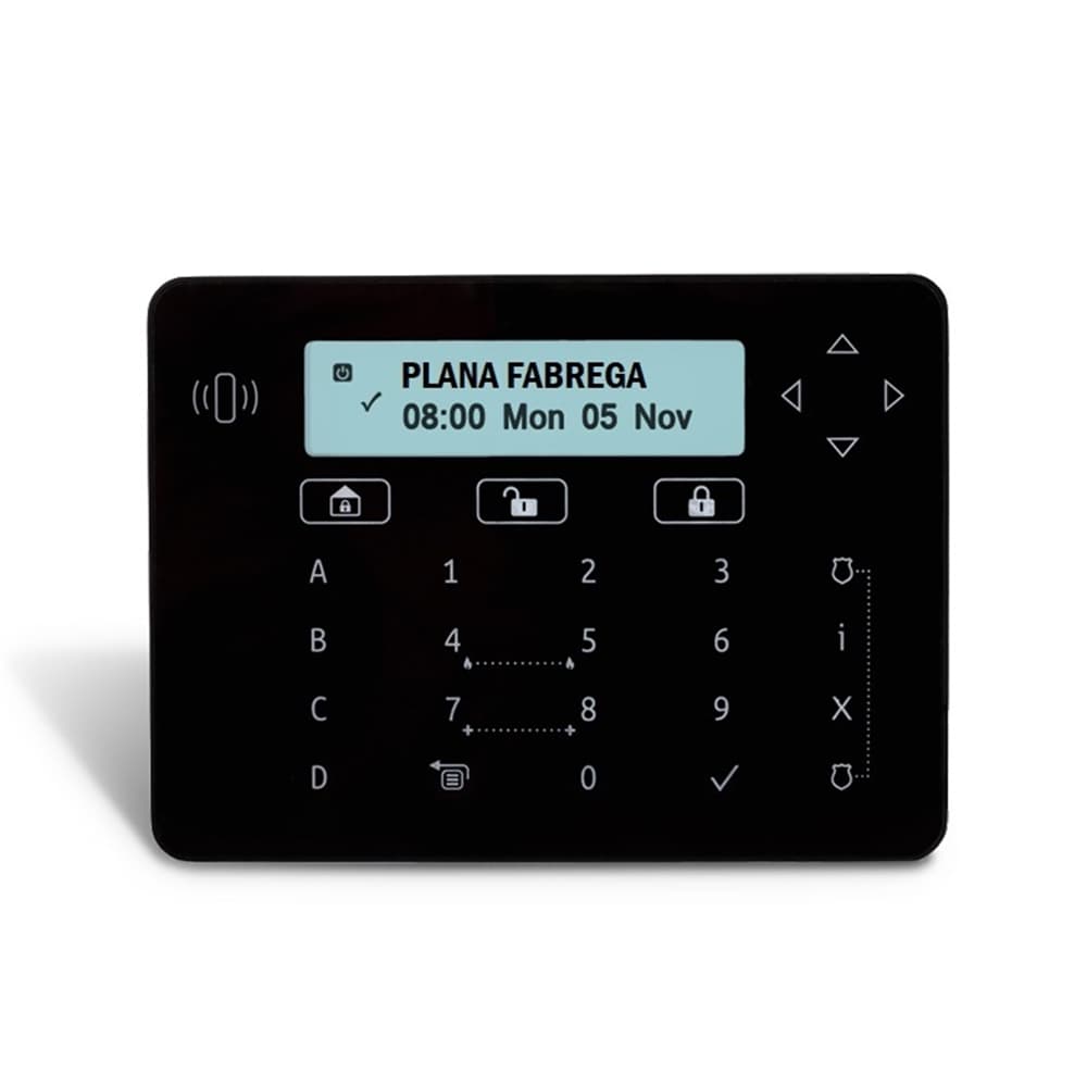 Teclado táctil HORIZON negro para centrales ALIAT y PROGUARD