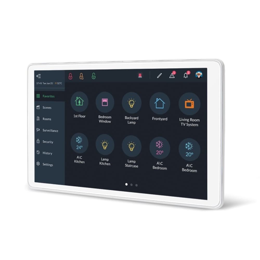 TECLADO ELIT CON PANTALLA TACTIL 8" PARA ALARMA, SMART HOME Y VIDEO COMPATIBLE Z-WAVE Y ALIAT PLUS
