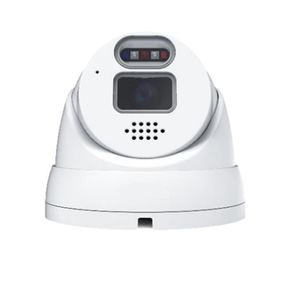 CAMARA IP DOMO VIDEOALERTA 4Mp OPTICA FIJA 2,8mm IR20m POE EYEBALL AI MIC ALTAVOZ LUZ ESTROB IP67