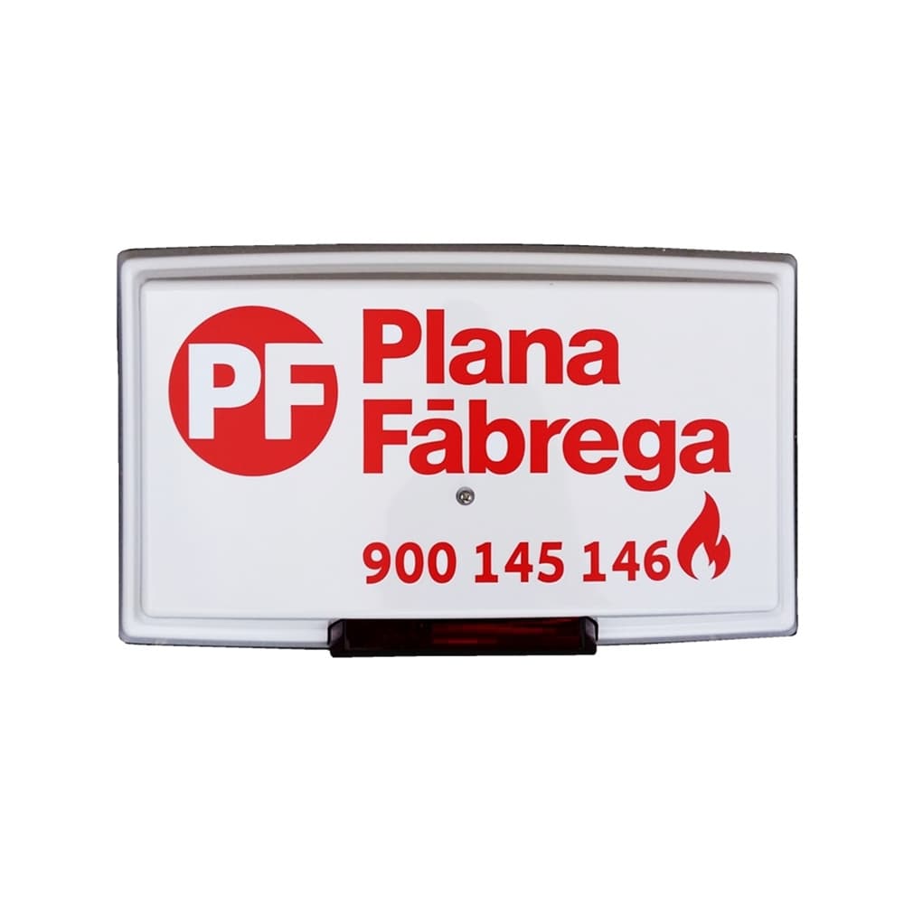 SIRENA EXTERIOR 24V 2H. PLANA FABREGA., LUZ ROJA.+TAPA MODELO ULTRA