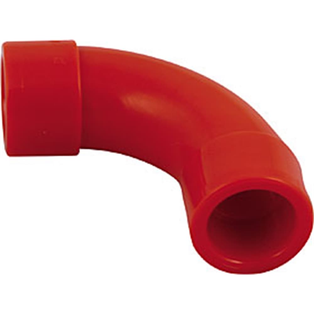 Codo de 90º para tuberia 25mm detección por aspiración Rojo