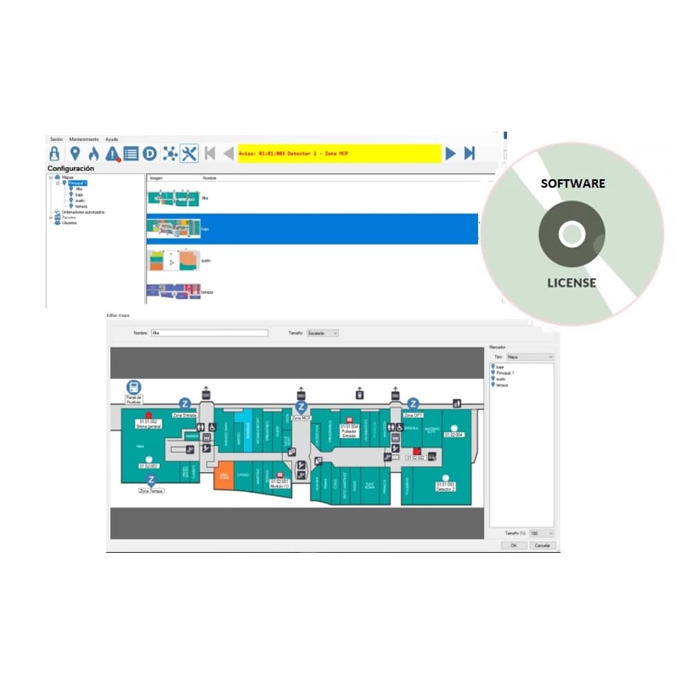 LICENCIA SOFTWARE GRAFICO 1 CENTRAL ANALOGICA HASTA 2 LAZOS
